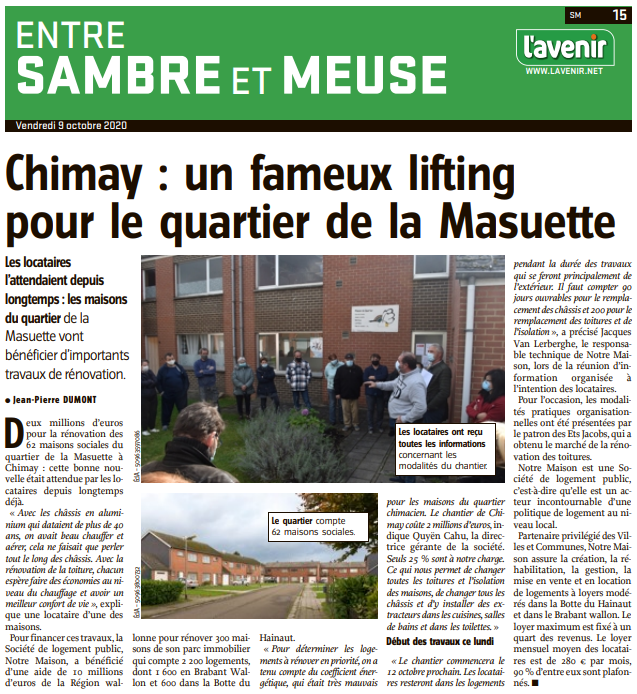 Capture journal Entre Sambre et Meuse_rénovation cité Massuette Chimay